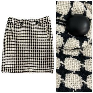Banana Republic Skirt Womens Size 2 Pockets Textured Career Black Cream Office